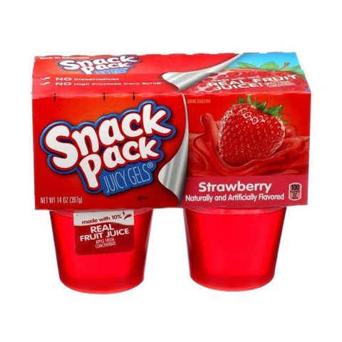 Snack Pack Strawberry Gel, 3.5 Ounce - 4 count per pack -- 12 packs per case