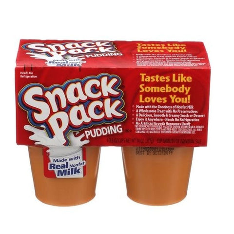 Snack Pack Butterscotch Pudding, 3.5 Ounce - 4 count per pack -- 12 packs per case
