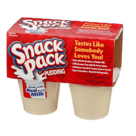 Snack Pack Tapioca Pudding, 3.5 Ounce - 4 count per pack -- 12 packs per case