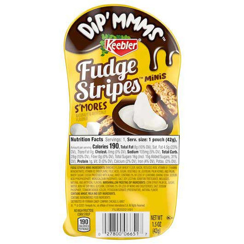 Keebler Fudge Stripes Dip MMMs Mini Smores, 1.5 Ounce -- 60 per case