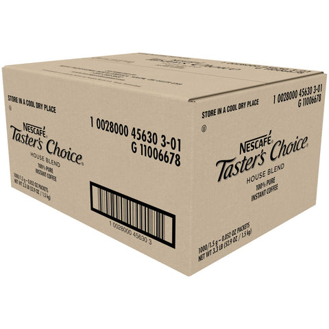 Tasters Choice Instant Coffee - 1000 on the go packets per box, 1 box per case