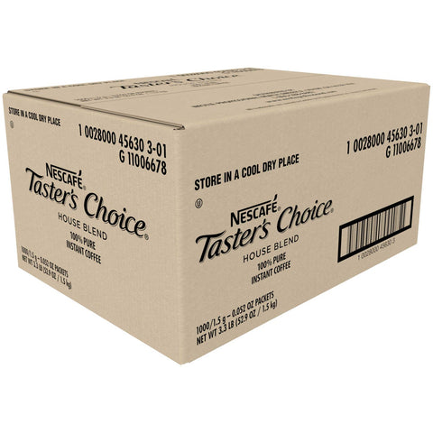 Tasters Choice Instant Coffee - 1000 on the go packets per box, 1 box per case