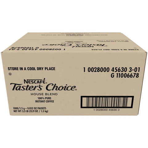 Tasters Choice Instant Coffee - 1000 on the go packets per box, 1 box per case