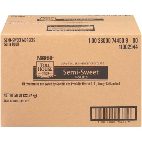 Nestle Toll House Semi Sweet Chocolate Chips, 50 Pound.