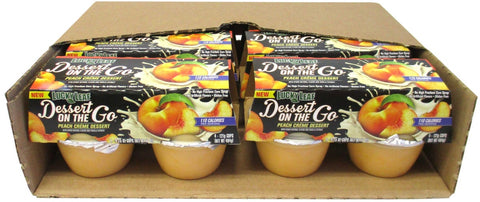 Lucky Leaf 4.25 Ounce Dessert on the Go Peach Creme Dessert, 4 count per pack -- 6 per case