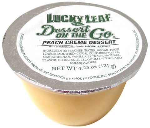 Lucky Leaf 4.25 Ounce Dessert on the Go Peach Creme Dessert, 4 count per pack -- 6 per case