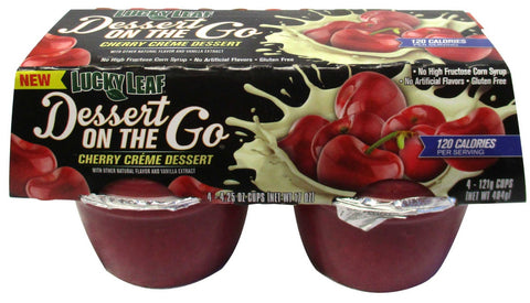 Lucky Leaf 4.25 Ounce Dessert on the Go Cherry Creme Dessert, 4 count per pack -- 6 per case