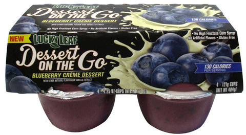 Lucky Leaf 4.25 Ounce Dessert on the Go Blueberry Creme Dessert, 4 count per pack -- 6 per case