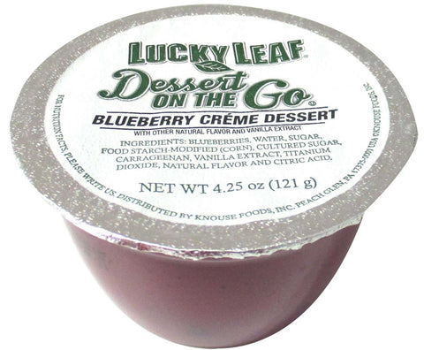 Lucky Leaf 4.25 Ounce Dessert on the Go Blueberry Creme Dessert, 4 count per pack -- 6 per case