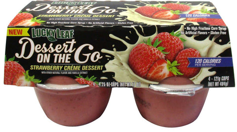 Lucky Leaf 4.25 Ounce Dessert on the Go Strawberry Creme Dessert, 4 count per pack -- 6 per case