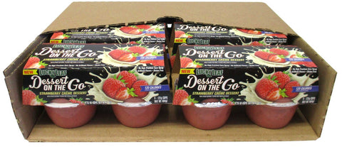 Lucky Leaf 4.25 Ounce Dessert on the Go Strawberry Creme Dessert, 4 count per pack -- 6 per case