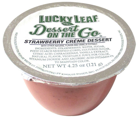 Lucky Leaf 4.25 Ounce Dessert on the Go Strawberry Creme Dessert, 4 count per pack -- 6 per case