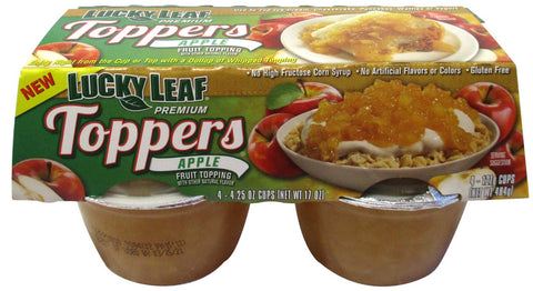 Lucky Leaf 4.25 Ounce Premium Toppers Apple Fruit Topping, 4 count per pack -- 6 per case