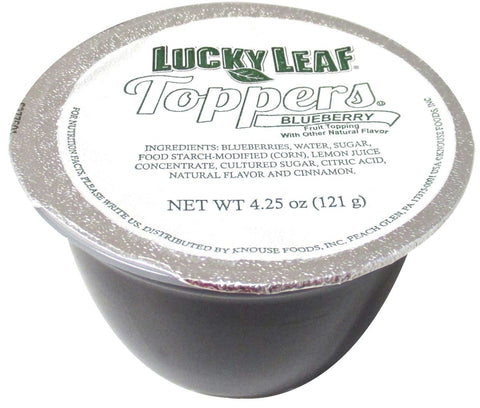 Lucky Leaf 4.25 Ounce Premium Toppers Blueberry Fruit Topping, 4 count per pack -- 6 per case