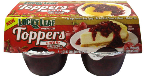Lucky Leaf 4.25 Ounce Premium Toppers Cherry Fruit Topping, 4 count per pack -- 6 per case