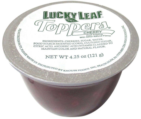 Lucky Leaf 4.25 Ounce Premium Toppers Cherry Fruit Topping, 4 count per pack -- 6 per case