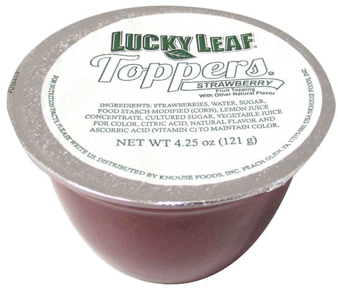 Lucky Leaf 4.25 Ounce Premium Toppers Strawberry Fruit Topping, 4 count per pack -- 6 per case