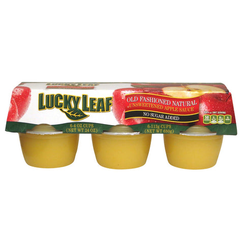 Lucky Leaf Unsweetened Apple Sauce, 4 Ounce -- 36 per case