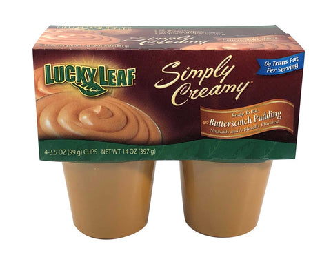 Knouse Foods Lucky Leaf Simply Creamy Butterscotch Pudding, 3.5 Ounce -- 12 per case.