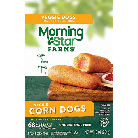 Morning Star Farms Meat Free Veggie Corn Dog, 10 Ounce -- 8 per case.
