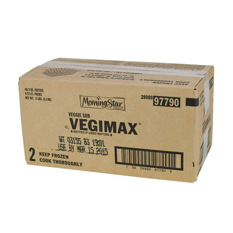 Kelloggs Morningstar VegiMax Veggie Burgers, 3 Ounce -- 48 per case.