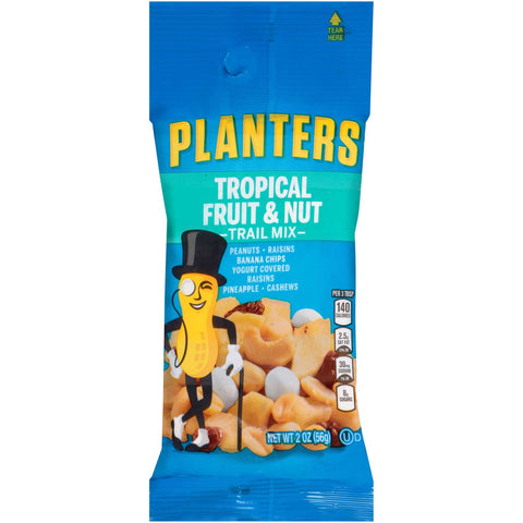 Planters Trail Mix Snack Tropical Fruit and Nut, 2 Ounce -- 72 per case.