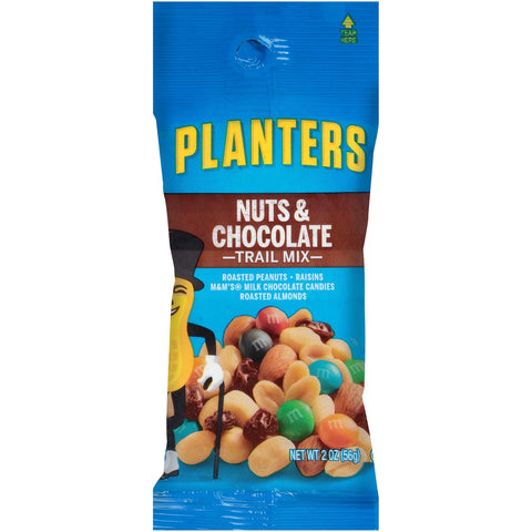 Planters Trail Mix Snack Nuts Nut And Chocolate, 2 Ounce -- 72 per case.