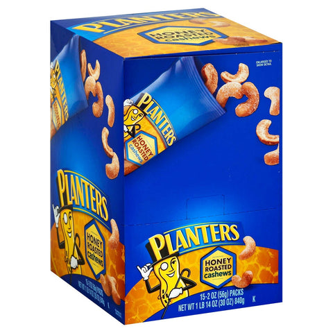 Planters Honey Roasted Cashew Nut, 2 Ounce -- 45 per case.