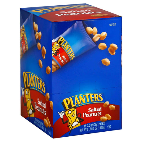 Planters Salted Cocktail Peanut, 2.5 Ounce -- 45 per case.