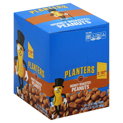 Planters Honey Roasted Peanuts, 1.75 Ounce -- 108 per case.