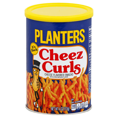 Planters Cheese Curls, 4 Ounce -- 12 per case.