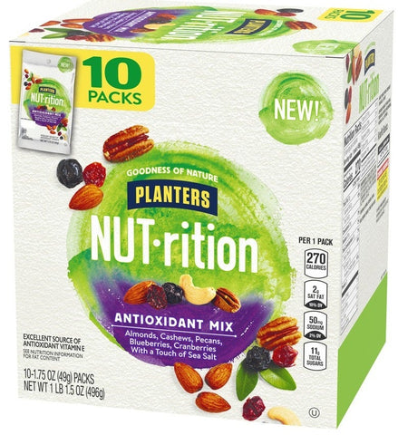 Planters Nut Rition Antioxidant Mix Snack Nuts, 1.75 Ounce -- 30 per case.