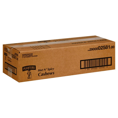Planters Hot N Spicy Cashews Snack Nuts, 2.25 Ounce Tube -- 30 per case.
