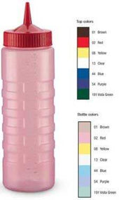 Vollrath Tri Tip Blue Cap Wide Mouth Squeeze Dispenser, 24 Ounce -- 12 per case