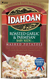 Idahoan Roasted Garlic and Parmesan Baby Reds Mashed Potatoes, 4.1 Ounce -- 10 per case.