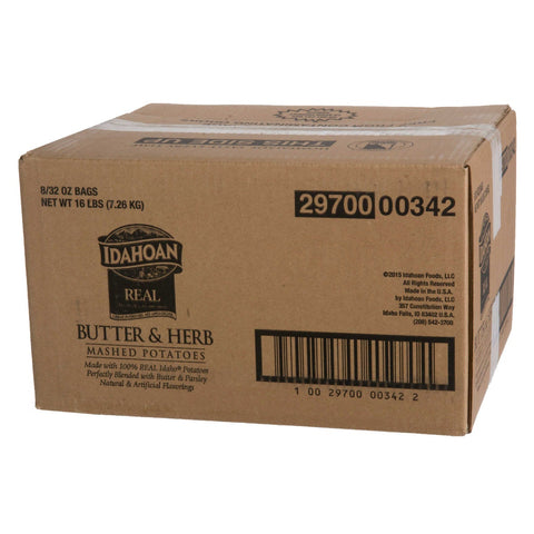 Idahoan Real Butter and Herb Mash Potatoes, 32 Ounce -- 8 per case.