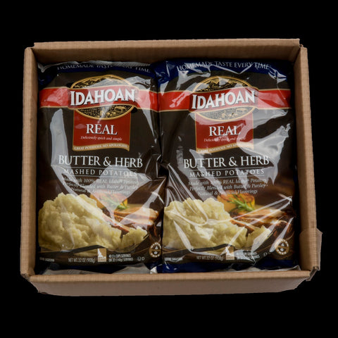 Idahoan Real Butter and Herb Mash Potatoes, 32 Ounce -- 8 per case.