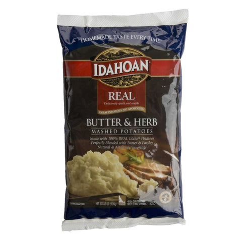 Idahoan Real Butter and Herb Mash Potatoes, 32 Ounce -- 8 per case.
