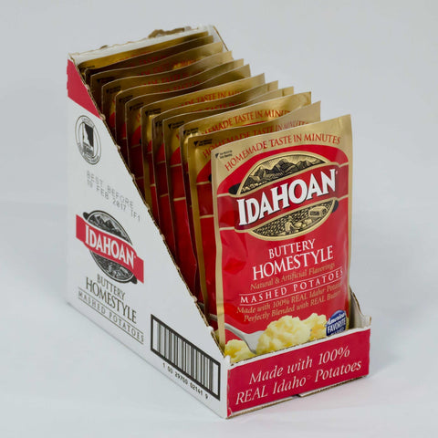 Idahoan Buttery Homestyle Mashed Potatoes, 4 Ounce Pouch -- 12 per case.