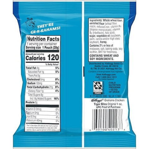 Kellogg's Tiger Bites Original Graham Cracker, 1 Ounces -- 150 per case
