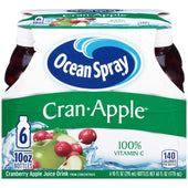Ocean Spray 10 Ounce Cranberry Apple Juice Drink, 6 count per pack -- 4 per case.