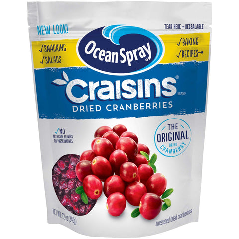 Ocean Spray Craisins Original Sweetened Dried Cranberries, 12 Ounce -- 12 per case.