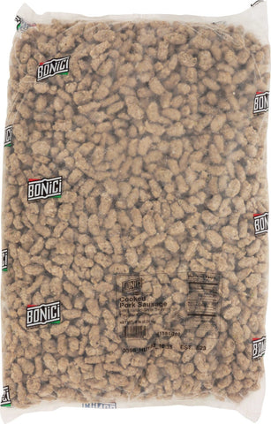 Tyson Italian Style Regular Chunk Pork Sausage Seasoning Pizza Topping, 5 Pound -- 2 per case.