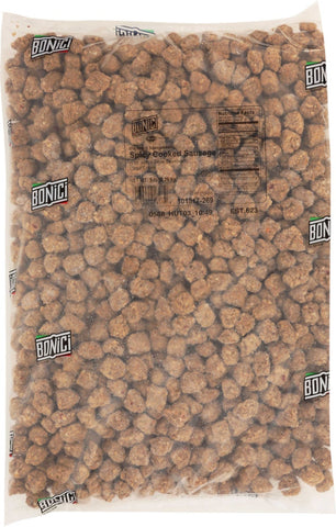 Tyson Old World Specialities Cooked Spicy Sausage Pizza Topping, 5 Pound -- 2 per case.