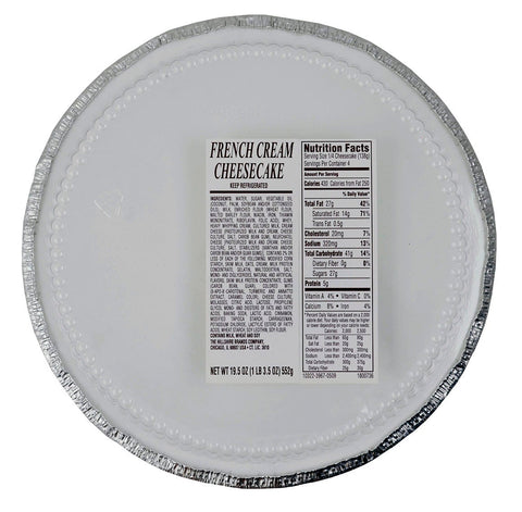 Sara Lee French Cream Cheesecake, 19.5 Ounce -- 8 per case.