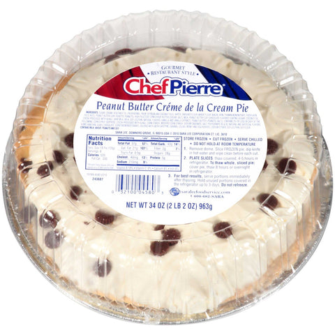 Sara Lee Chef Pierre Peanut Butter Creme de la Cream Pie, 10 inch -- 4 per case.