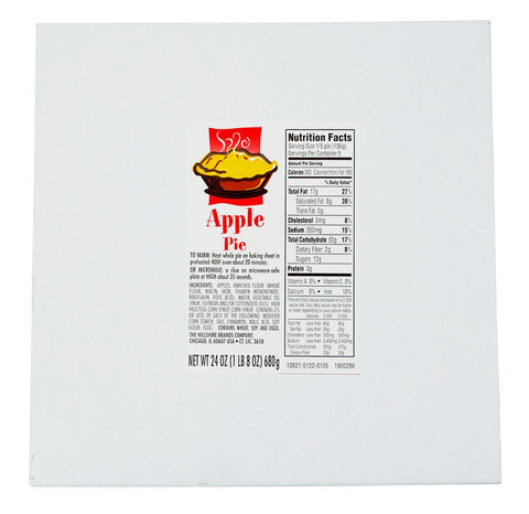 Sara Lee Unbaked Traditional Apple Pie, 8 inch -- 6 per case.