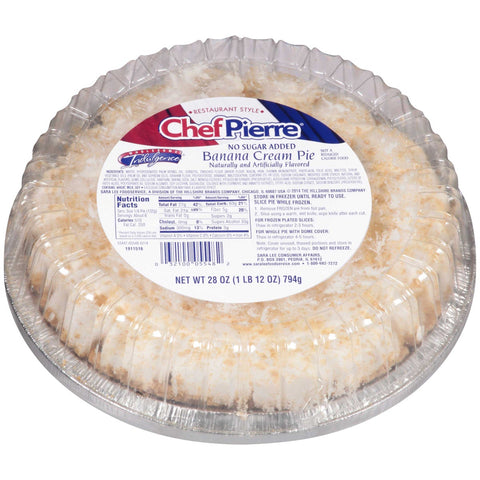 Chef Pierre No Sugar Added Banana Cream Pie, 28 Ounce -- 6 per case.