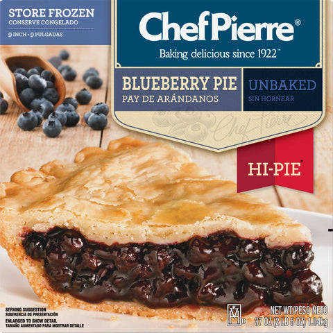 Sara Lee 9 Unbaked Blueberry High Pie, 33 Ounce -- 6 per case.
