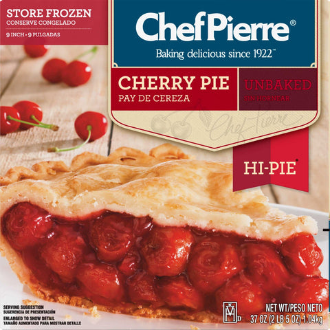 Sara Lee Unbaked Cherry Hi Pie, 9 inch -- 6 per case.